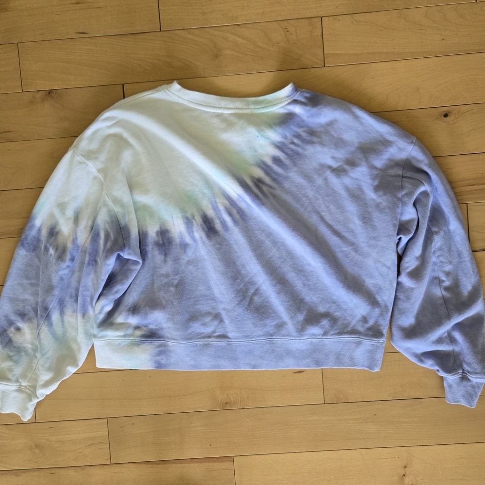 Sunburst Tie Dye Jogger Pant Sweatshirt Set Blue White Womens Small S - Picture 10 of 16